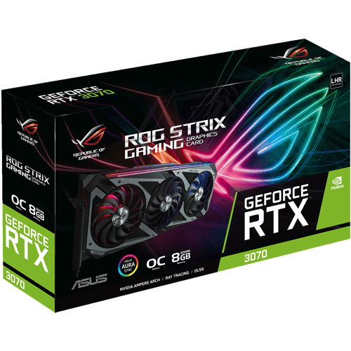Asus ROG Strix RTX 3070 O8G (LHR) Gaming -näytönohjain